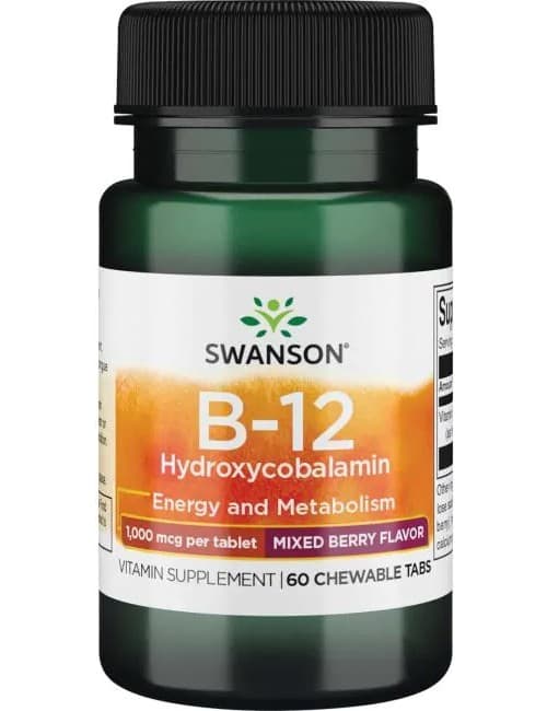 Swanson B-12 Hydroxycobalamin 1000mcg – 60 Kautabletten – Swanson packaging
