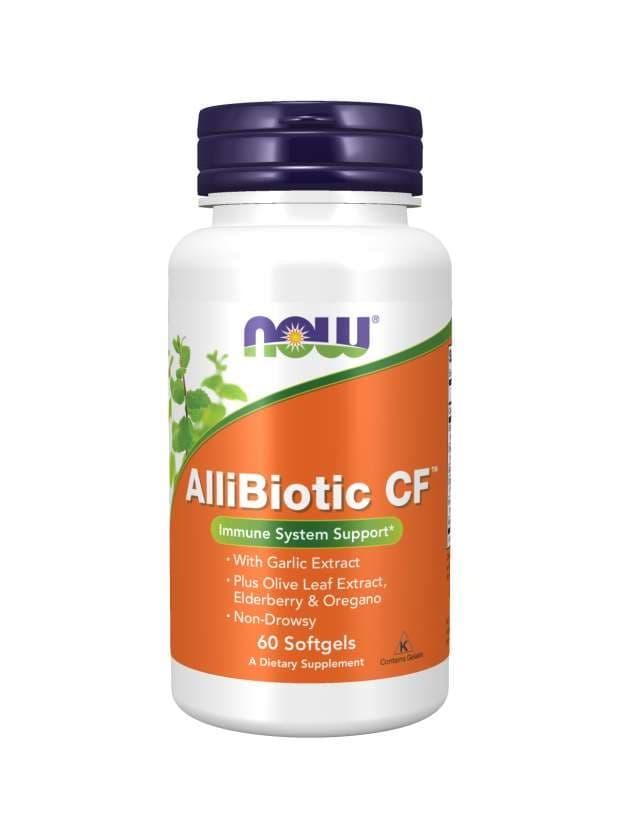 NOW Foods AlliBiotic CF - 60 capsules molles – NOW Foods emballage