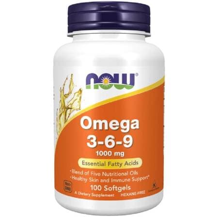 NOW Foods Omega 3-6-9 1000mg, 100 kapsułek – NOW Foods opakowanie