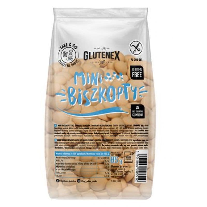 Glutenex Biscuits Mini Sans Ajout de Sucre Sans Gluten 85 g
