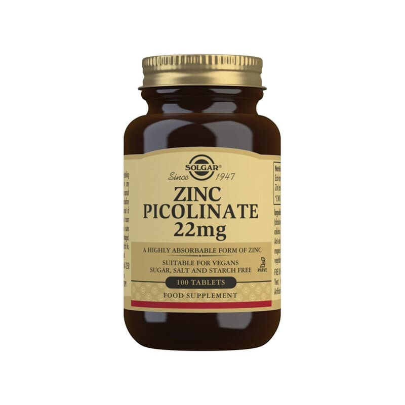 Solgar Zinc Picolinate 22 mg - 100 comprimés