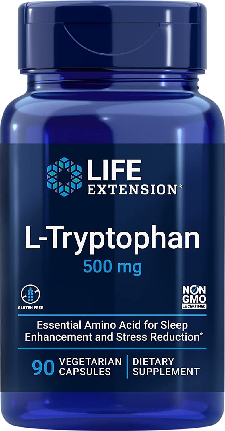 Life Extension L-Tryptophan 500 mg - 90 Vegetarian Capsules – Life Extension packaging