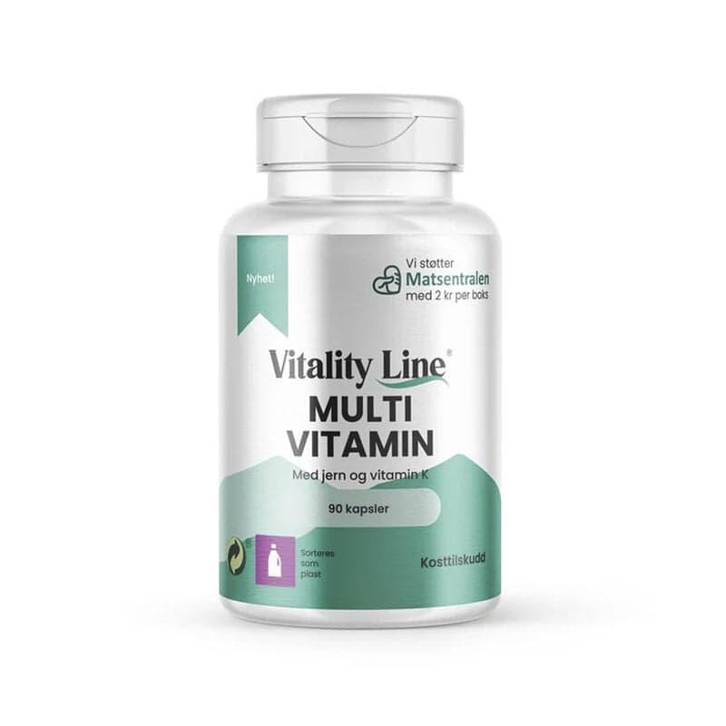 Multivitamínico con hierro 90 cápsulas | Vitality Line – Vitality Line empaque