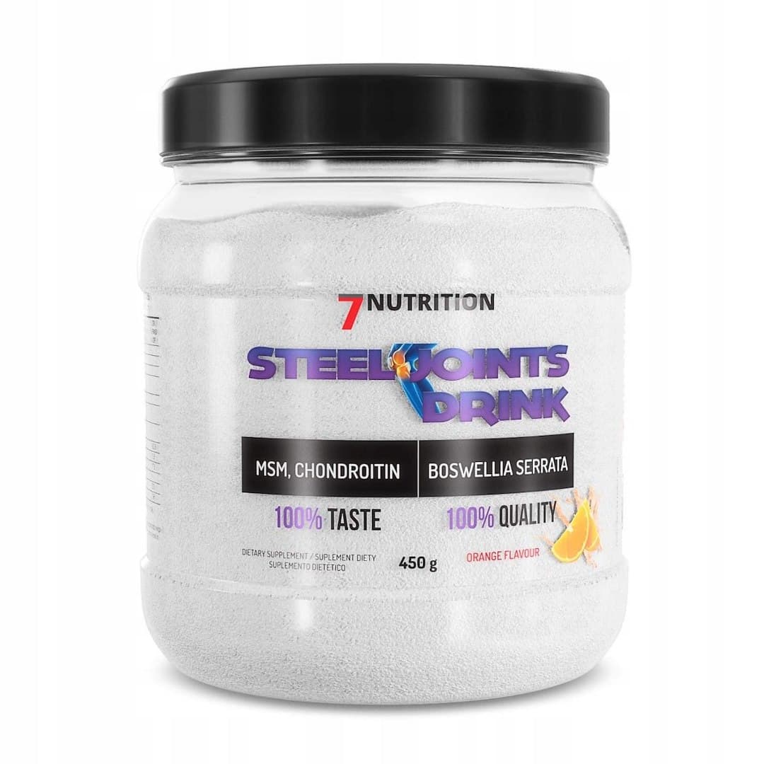 7Nutrition Steel Joints Drink 450 g o smaku pomarańczowym – 7 Nutrition packaging