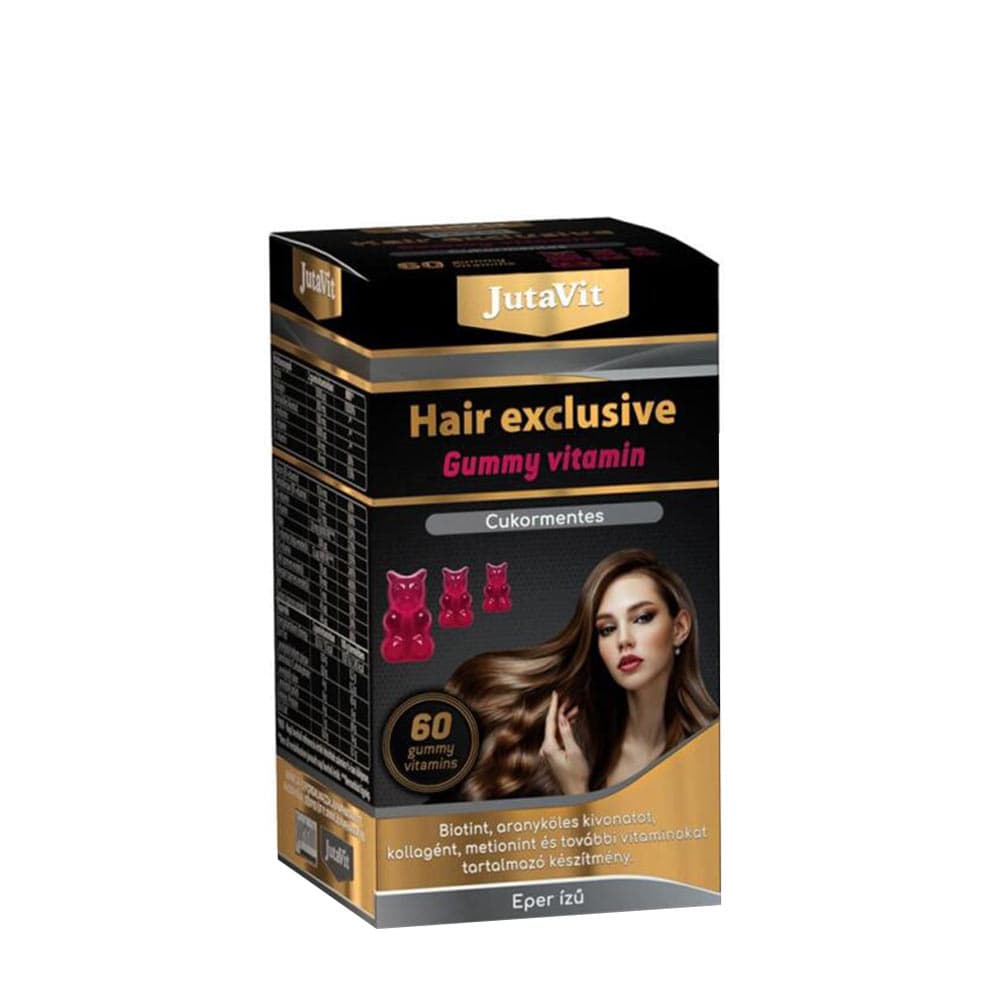 Jutavit Hair Exclusive Gummy 5000 mcg Biotin, Erdbeere – 60 Gummies – Jutavit Verpackung