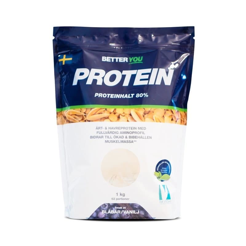 Groszek-Owiesiankowe Białko 1kg Borówka/Wanilia – Better You opakowanie