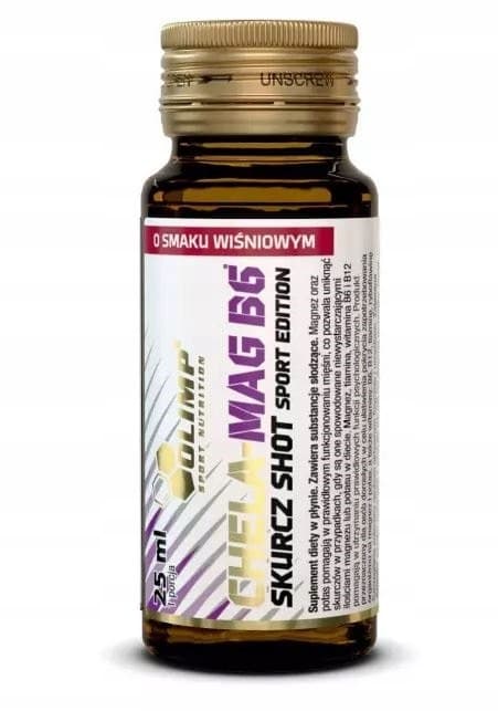 Olimp Chela - Mag B6 Skurcz Shot Sport Edition 25ml cherry flavour – Olimp Labs packaging