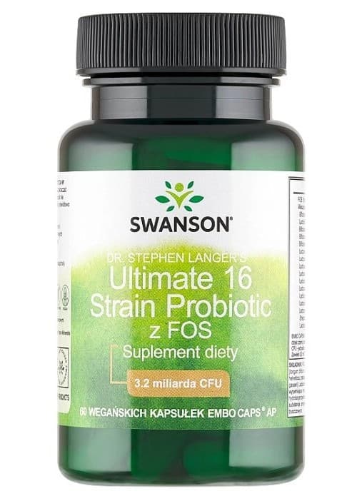 Swanson - Ultimate 16 Strain Probiotic with FOS 3,2 miljarder CFU kapslar