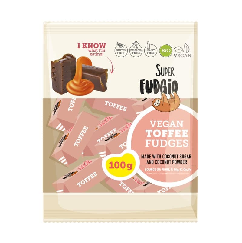 Fudge Toffee 100g | Super Fudgio – Super Fudgio förpackning