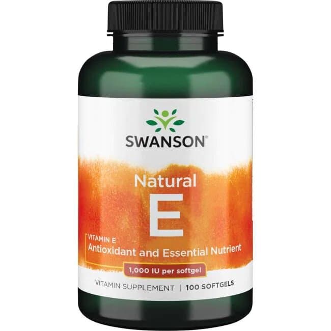 Swanson Vitamina E 1000IU, 100 cápsulas moles – Swanson packaging