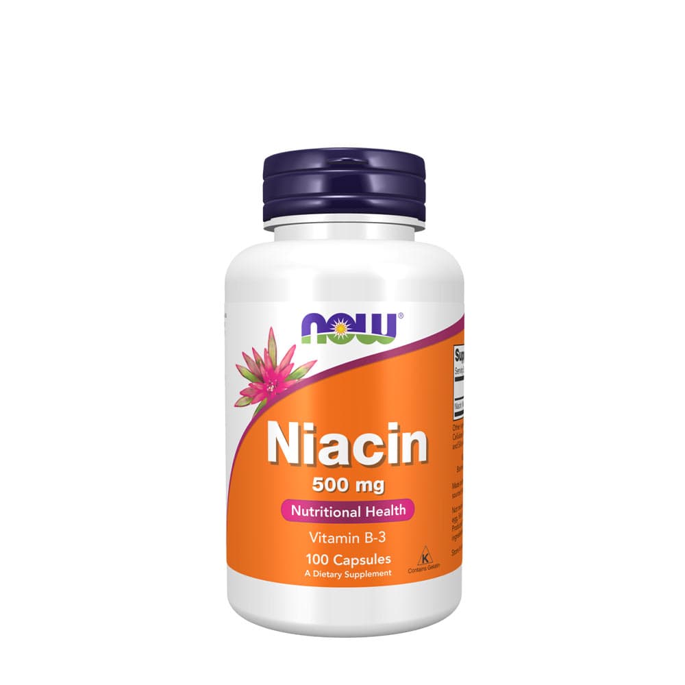 NOW Foods - Niacin - Vitamin B-3 500 mg kapslar – NOW Foods packaging