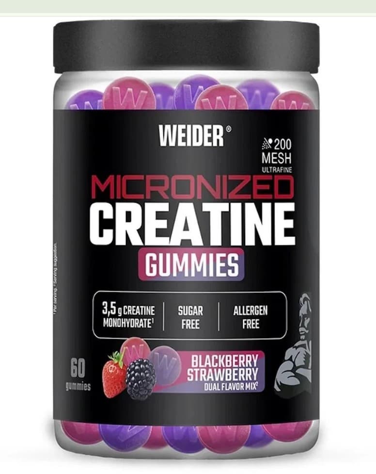 Weider - Micronized Creatine Gummies - Blackberry Strawberry 60 Gummies – Weider förpackning