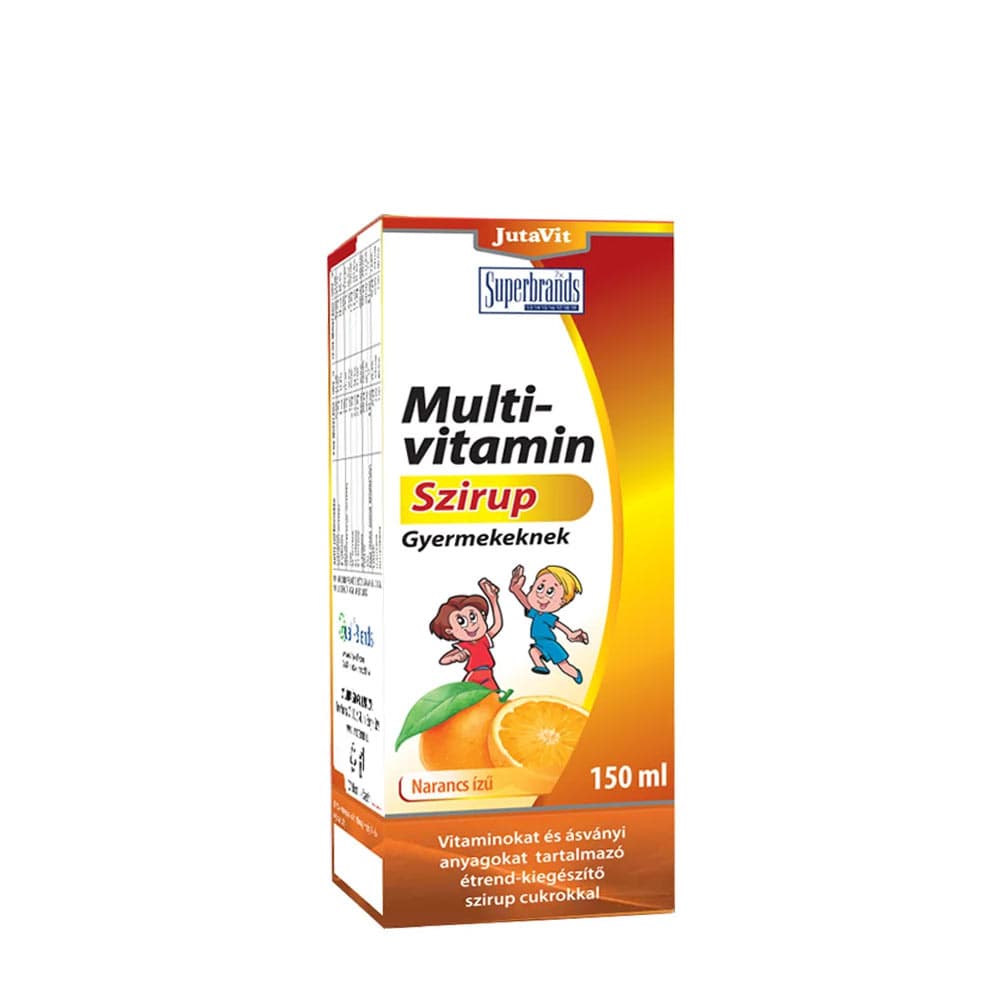 Jutavit Barns Multivitaminsaft Apelsin 150 ml – Jutavit förpackning