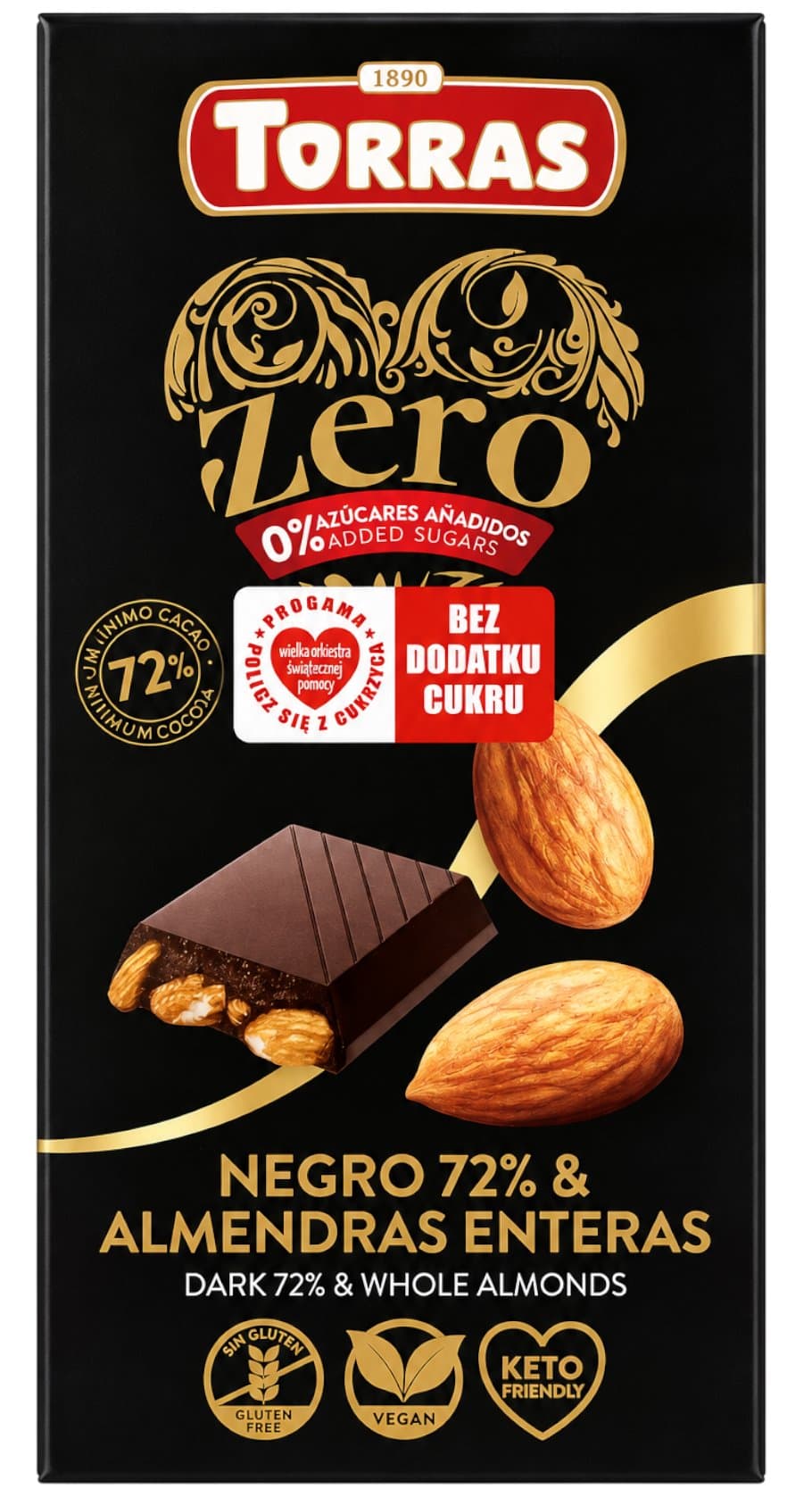 Torras - Zero Dark Chocolate with Almonds