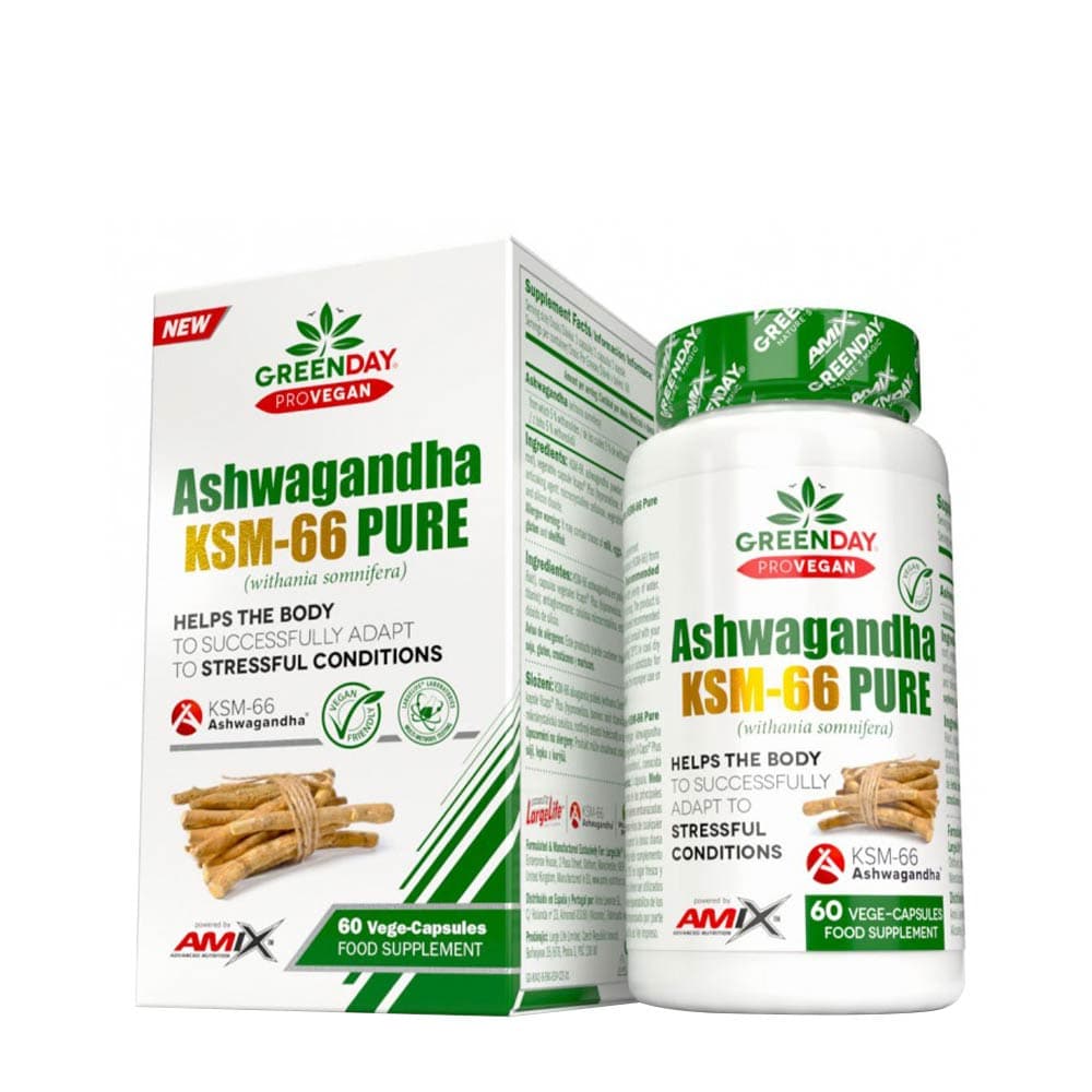 Amix GreenDay ProVegan Ashwagandha KSM-66 Pure 600mg - 60 Vege-Caps – Amix packaging