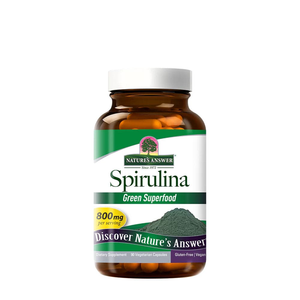 Nature's Answer Spirulina 500 mg - 90 vegetabilske kapsler – Nature's Answer confezione