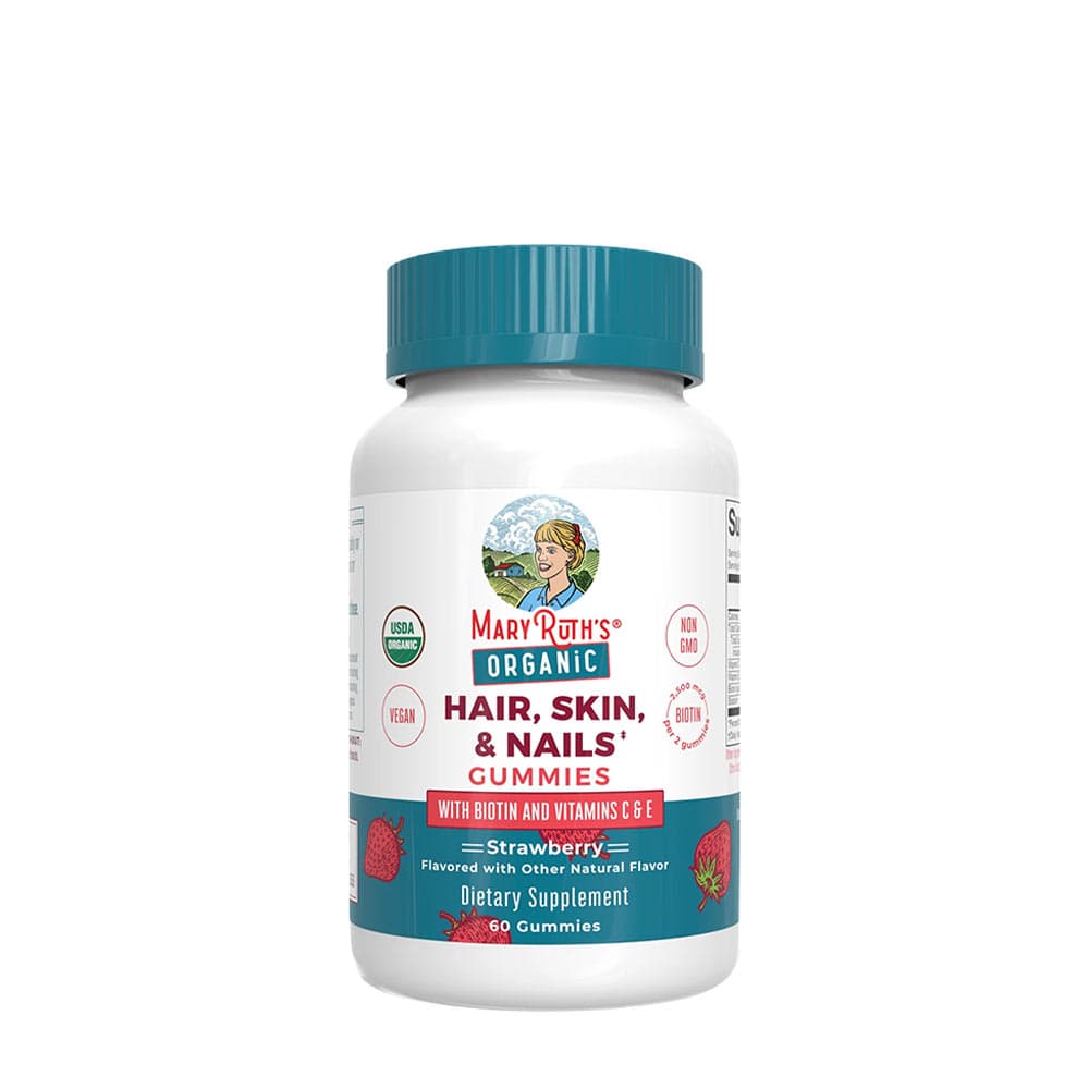 MaryRuth's Organic Hair, Skin, & Nails Gummies - Strawberry - 60 Gummies – MaryRuth's packaging