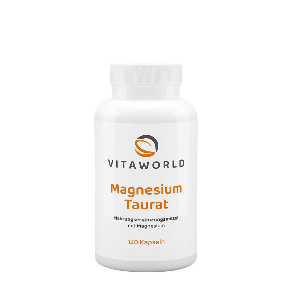 Vitaworld - Magnesium Taurate - 120 Kapseln – Vitaworld Verpackung