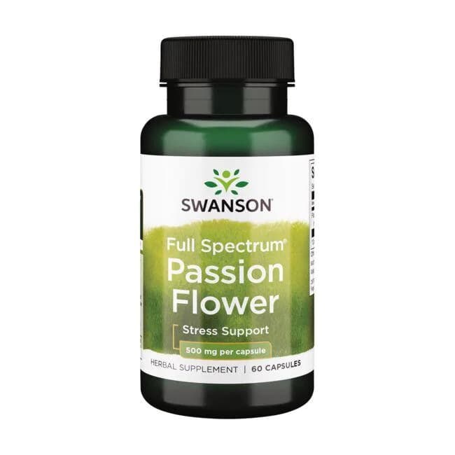 Swanson Full Spectrum Passiflore 500mg, 60 capsules – Swanson emballage