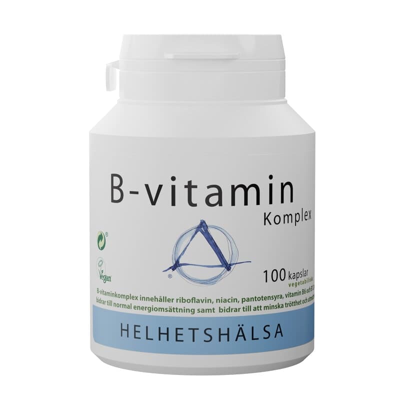 Complexe de vitamines B 100 capsules – Helhetshälsa emballage