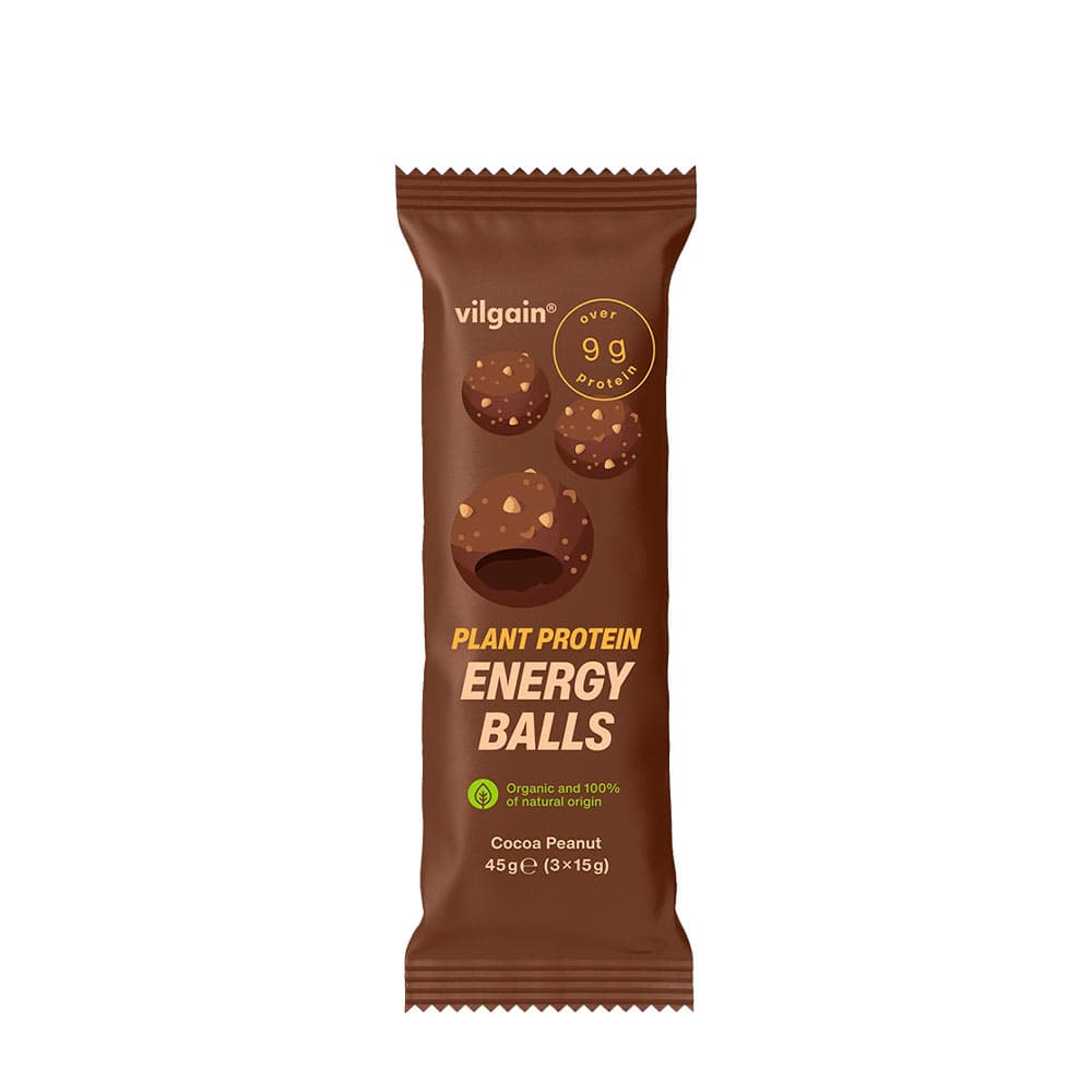 Vilgain Plant Protein Energy Balls Bio Kakao Jordnöt 45g