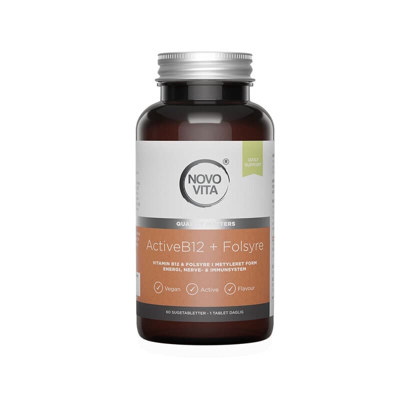 Active B12 + Folate 60 comprimés à sucer | Novo Vita – Novo Vita emballage