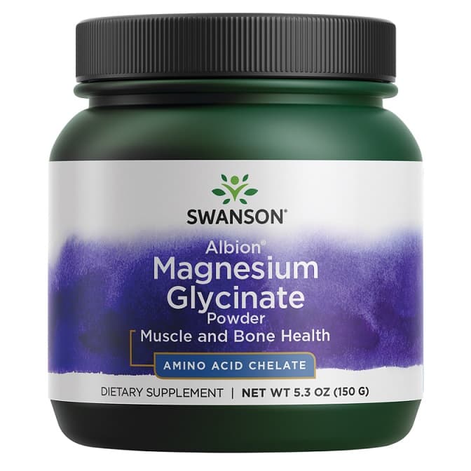 Swanson Magnesium Glycinate Powder 150g – Swanson förpackning