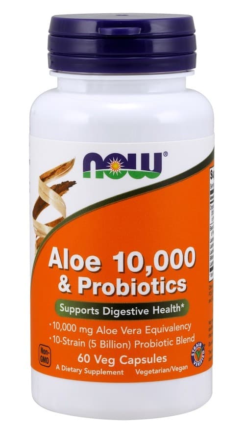 NOW Foods - Aloe 10.000 & Probiotics - 60 Vcaps