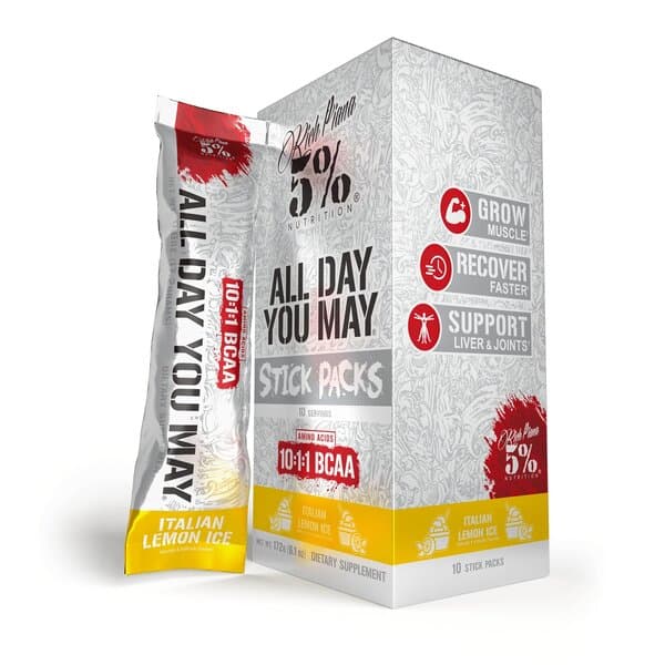 5% Nutrition - Legendary Series Stick Packs, Italian Lemon Ice - 10 x 17g – 5% Nutrition förpackning