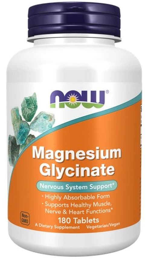 NOW Foods - Magnesiumglycinat - 180 tabletter – NOW Foods confezione