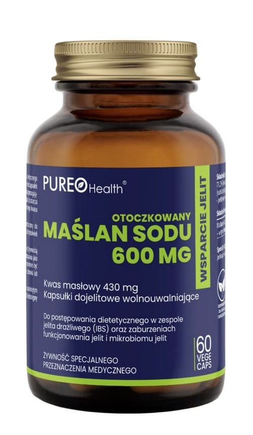 PUREO Health Smörsyra 600mg, 60 kapslar