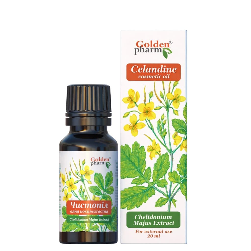 Golden Pharm - Óleo Cosmético de Celandina - 20ml – Golden Pharm embalagem