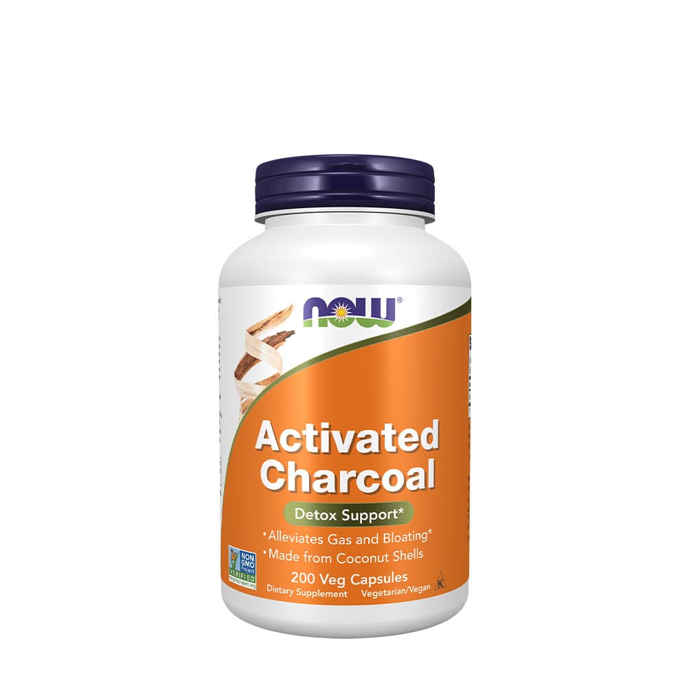 Now Foods Activated Charcoal - 200 Veg Kapsler – NOW Foods embalagem