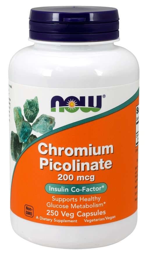 NOW Foods - Chromium Picolinate 200mcg capsules végétariennes – NOW Foods packaging