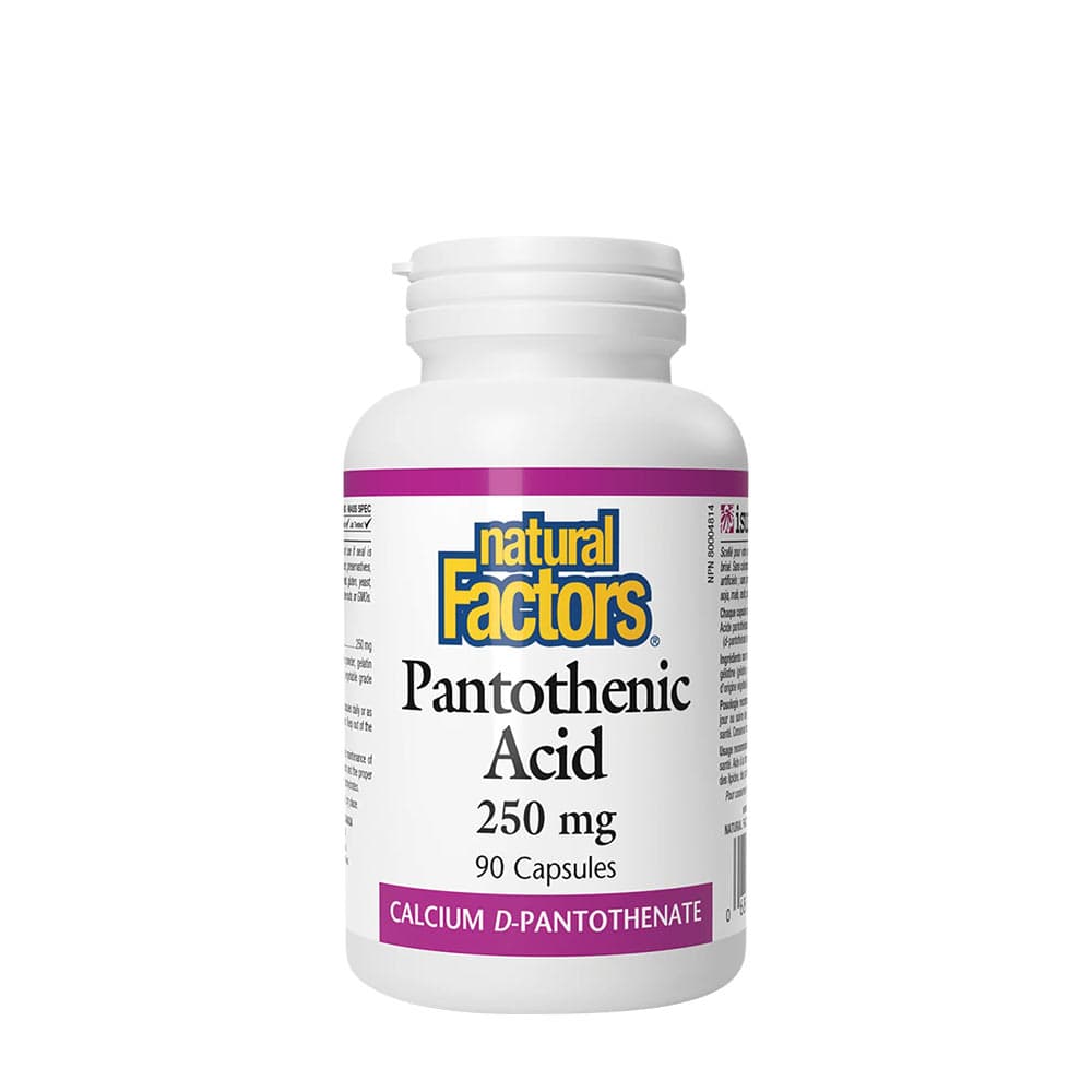 Natural Factors Pantotenico 250mg 90 capsule – Natural Factors packaging