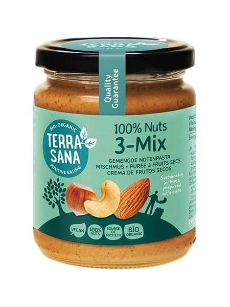Terrasana Crème Noisette Mélange 3 Noix BIO 250 g | Bio Planet – Terra Sana emballage