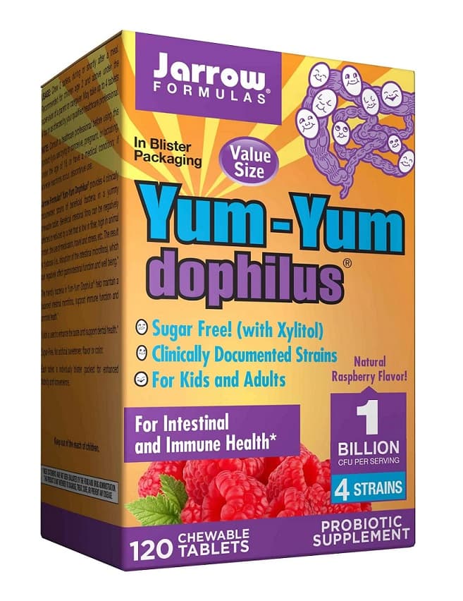Jarrow Formulas Yum-Yum Dophilus 120 kauwtabletten – Jarrow Formulas verpakking