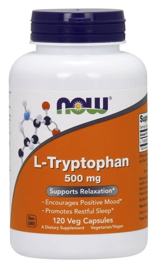 NOW Foods - L Tryptophan 500 mg capsules – NOW Foods packaging