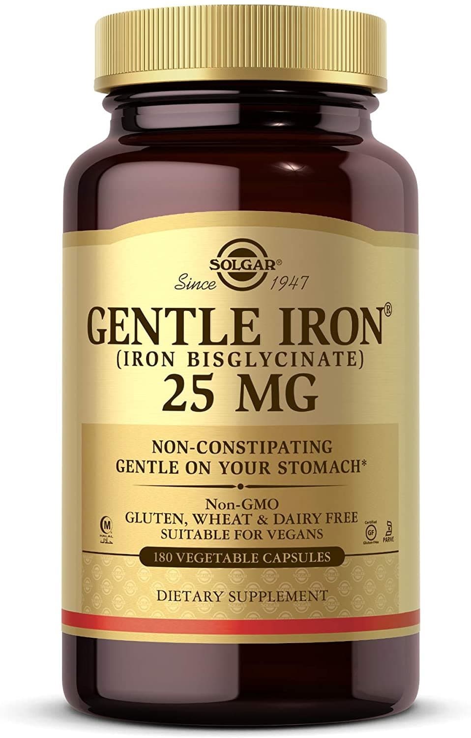 Solgar Gentle Iron 25mg 180 kapsler – Solgar confezione