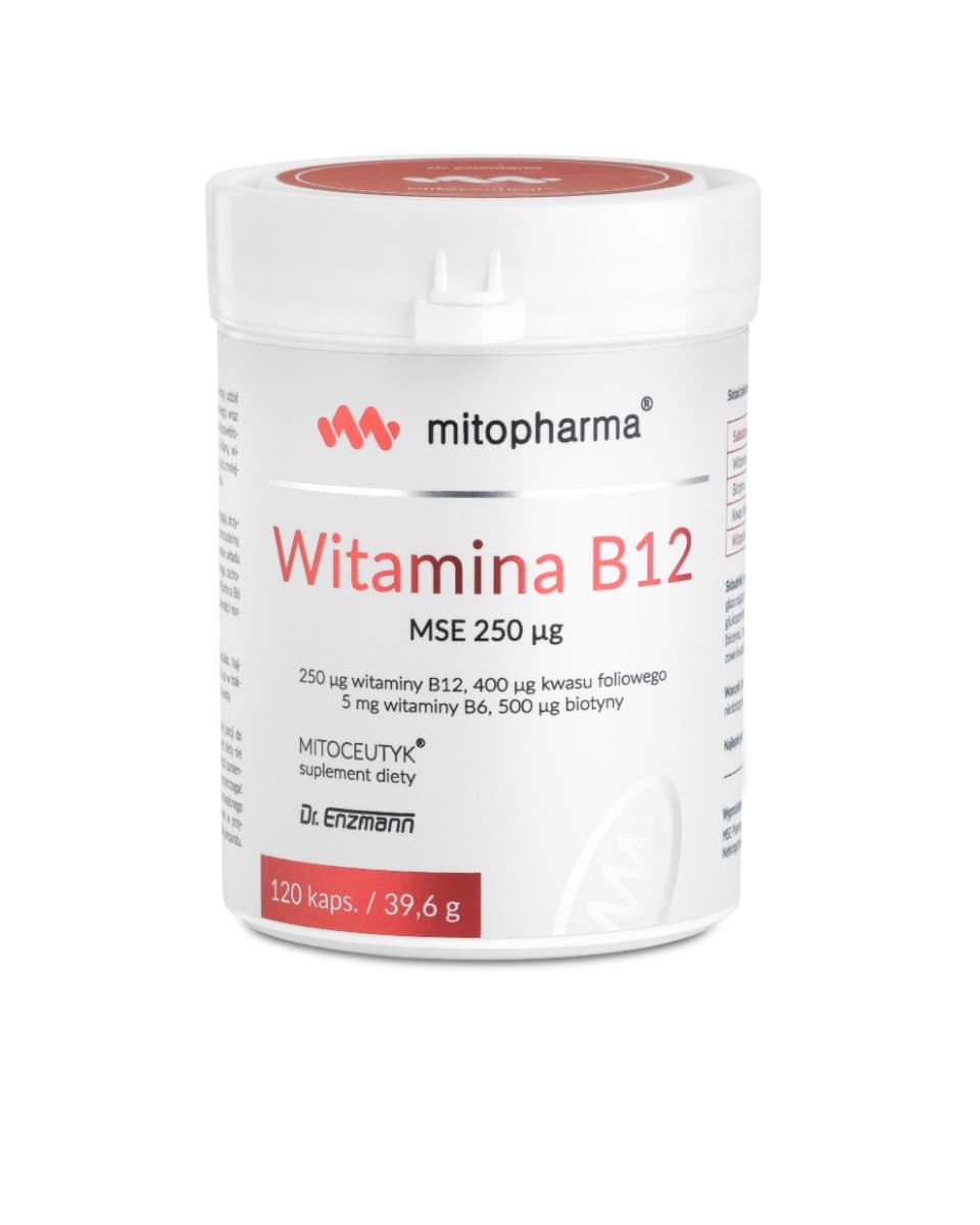 Mitopharma - Witamina B12 Mse 250μg - 120 Kapsułek – mitopharma packaging
