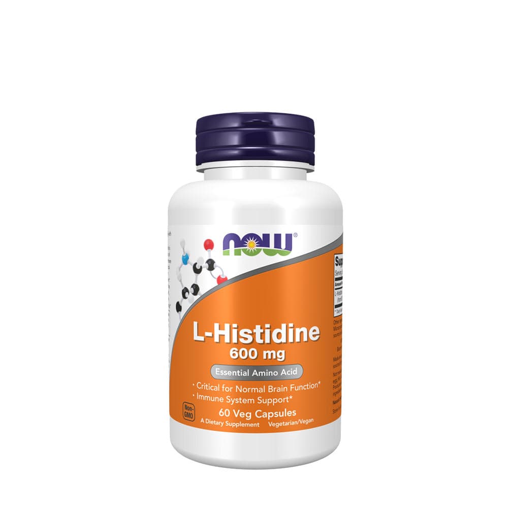 NOW Foods L-Histidine 600 mg – 60 vegetabiliska kapslar – NOW Foods förpackning