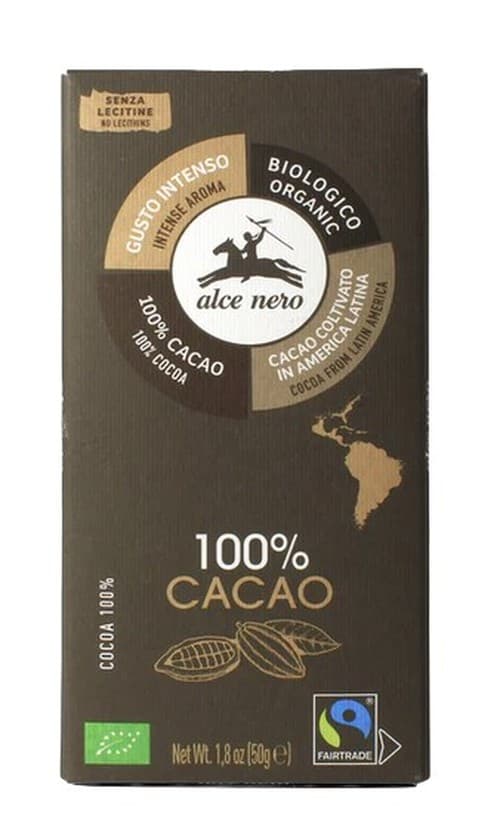Alce Nero - Ekologisk Mörk Choklad 100% Kakao - 50g
