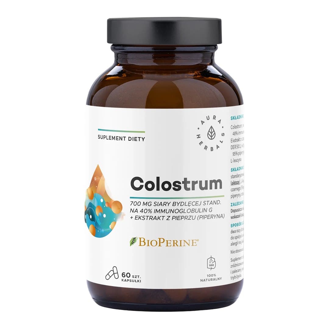Aura Herbals - Colostrum - 700mg - Bioperine - 60 kapslar