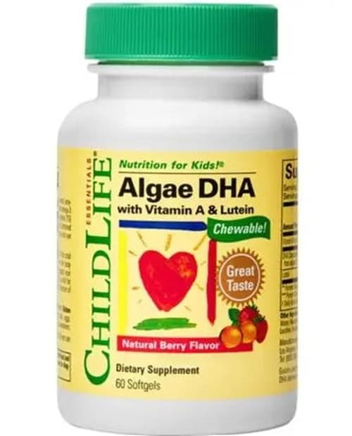 Child Life - Algae DHA With Vitamin A & Lutein - 60 Mjukkapslar – Child Life förpackning