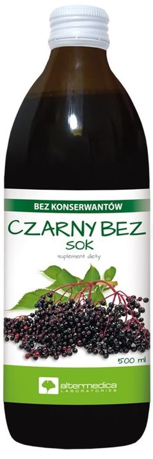 Alter Medica - Black Elderberry Juice 500ml – Alter Medica förpackning
