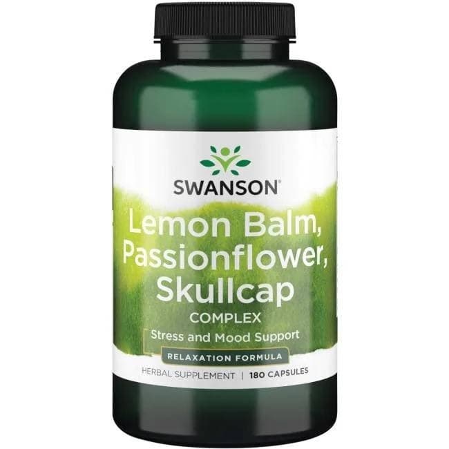 Swanson Lemon Balm, Passionflower, Skullcap Complex 600 mg, kapsułki – Swanson packaging
