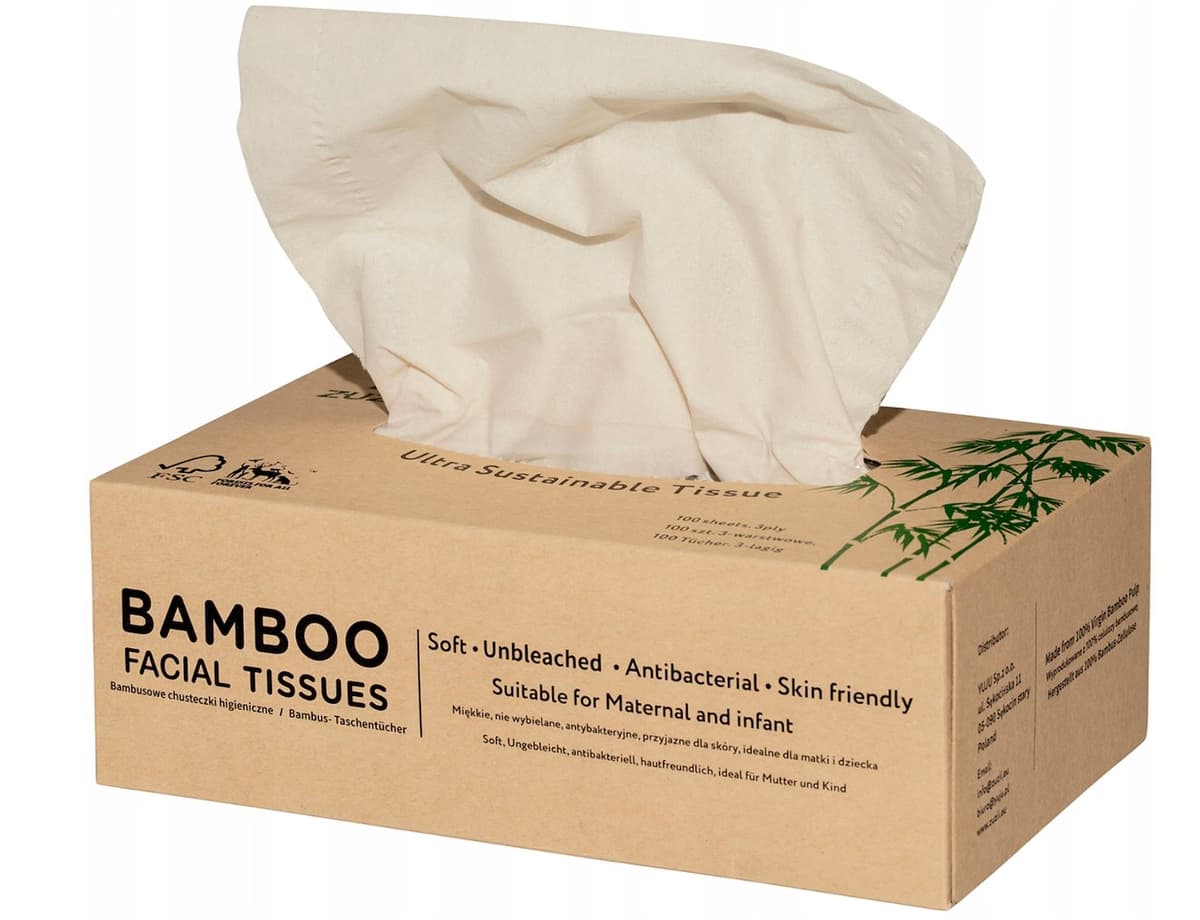 Zuzii Chusteczki Bambusowe 3 couches en carton 100 pcs | Bio Planet – Bio Planet emballage