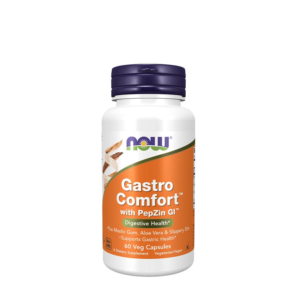 NOW Foods Gastro Comfort With Pepzin GI 60 Vcaps – NOW Foods förpackning
