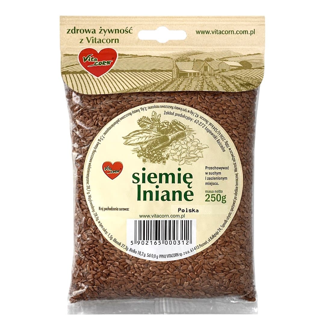 Vitacorn - Linfrön - 250g – Vitacorn förpackning