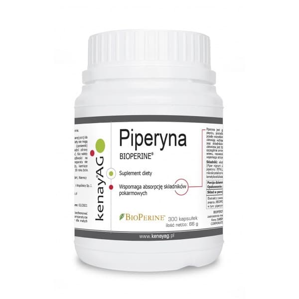 Kenay - Piperyna Bioperine® Black Pepper Extract - 300 Kapslar
